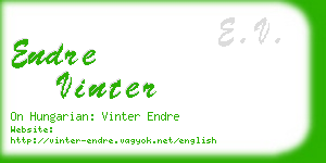 endre vinter business card